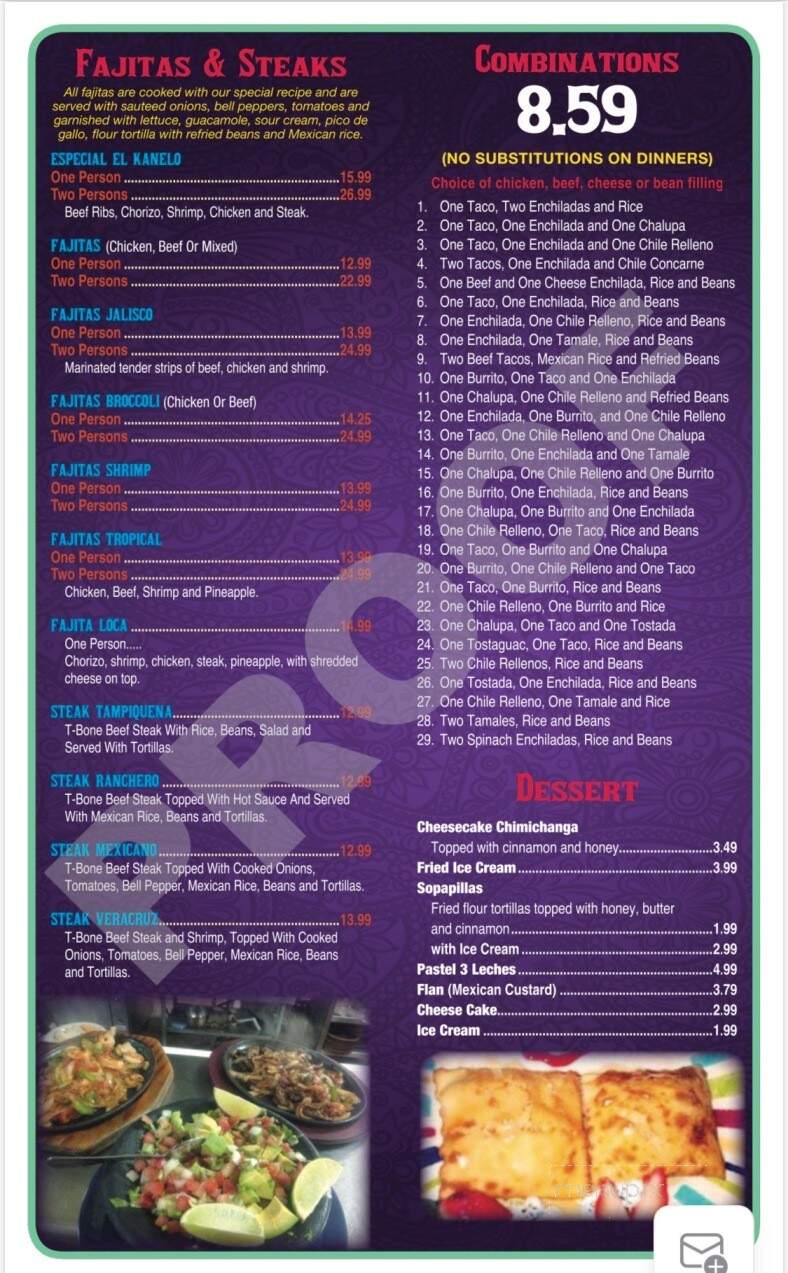 El Kanelo Mexican Restaurant - Durant, OK menu_pic