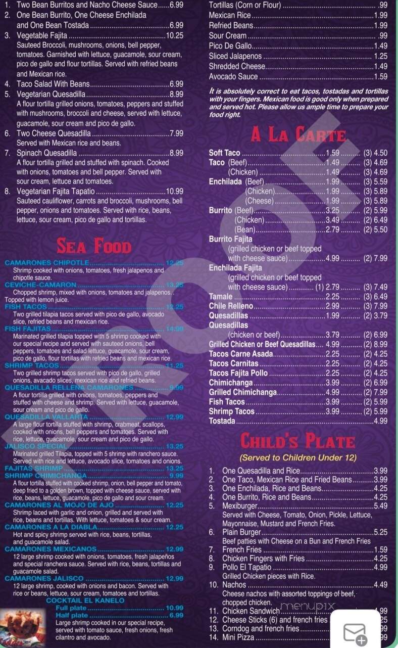 El Kanelo Mexican Restaurant - Durant, OK menu_pic