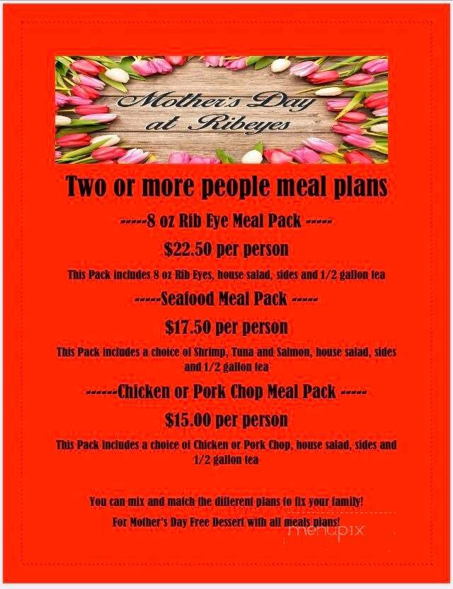 Ribeyes Of Williamston - Williamston, NC menu_pic