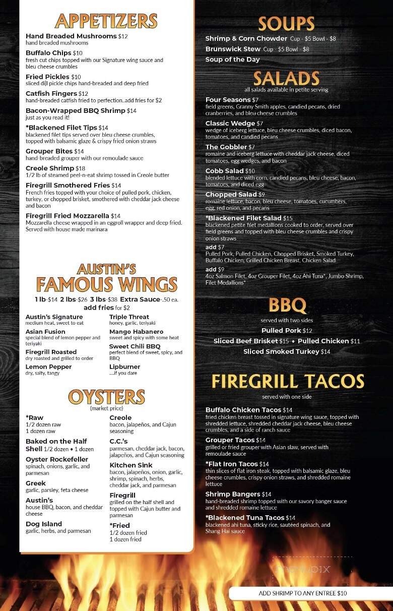 Austin's BBQ and Oyster Bar - Albany, GA menu_pic