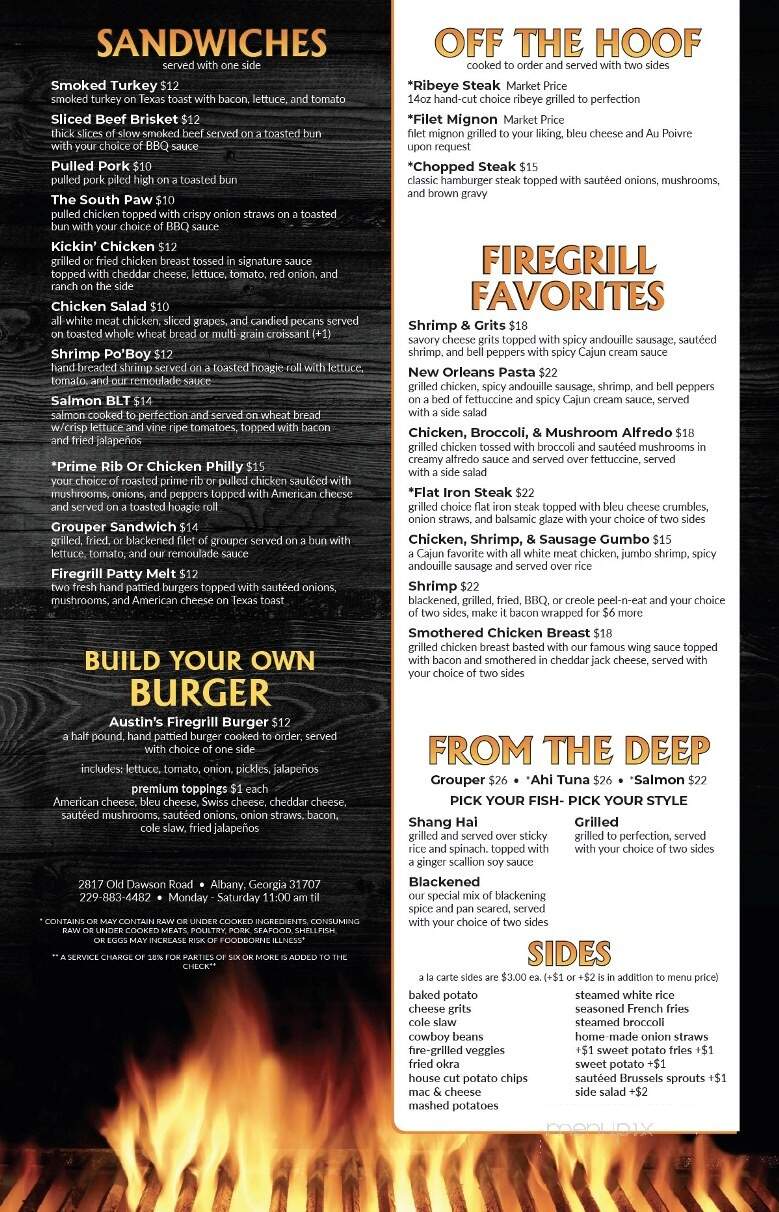Austin's BBQ and Oyster Bar - Albany, GA menu_pic