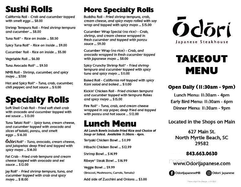 Odori Japanese Steakhouse - North Myrtle Beach, SC