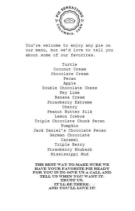 Pie Sensations - Columbia, TN menu_pic