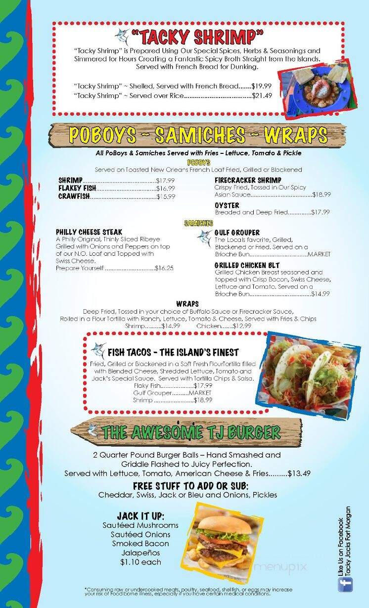Tacky Jack's 2 - Gulf Shores, AL menu_pic