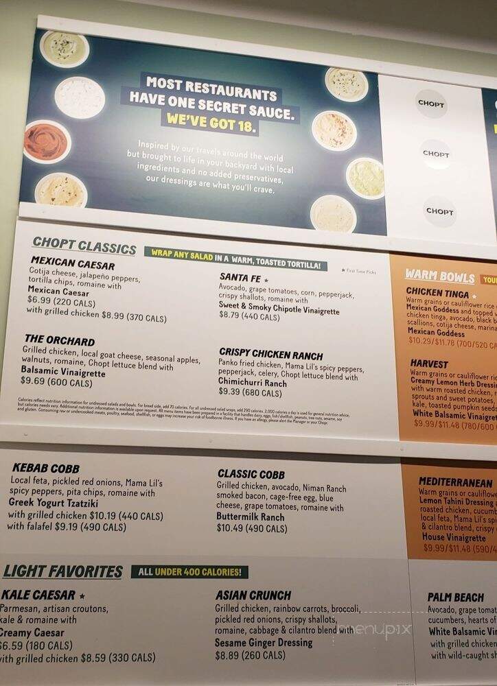 Chopt Creative Salad Co. - Wilmington, NC menu_pic