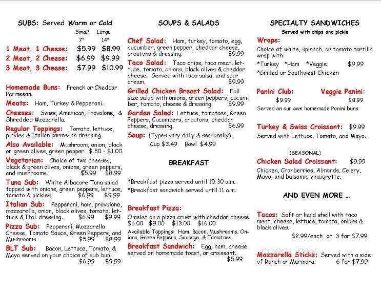 Maike's Bakery & Pizza - White Cloud, MI menu_pic