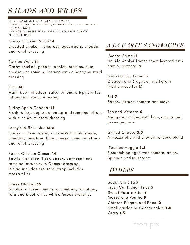 The Lazy Daisy Cafe - Newmarket, ON menu_pic