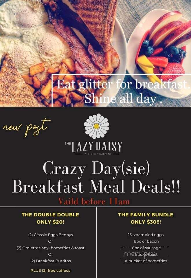 The Lazy Daisy Cafe - Newmarket, ON menu_pic