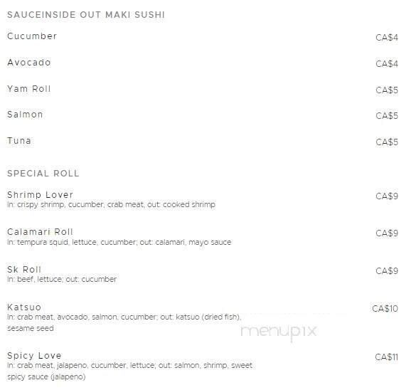 Wasabi - Regina, SK menu_pic