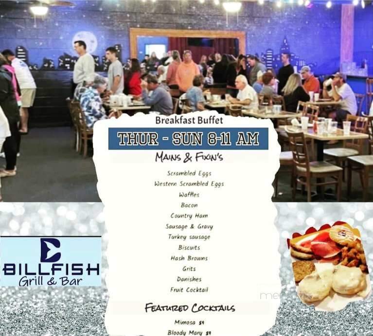 Billfish Grill & Bar - Indian Beach, NC menu_pic