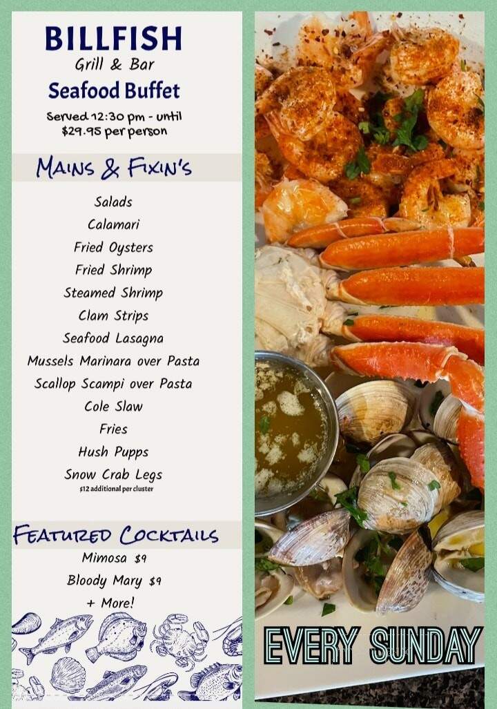 Billfish Grill & Bar - Indian Beach, NC menu_pic