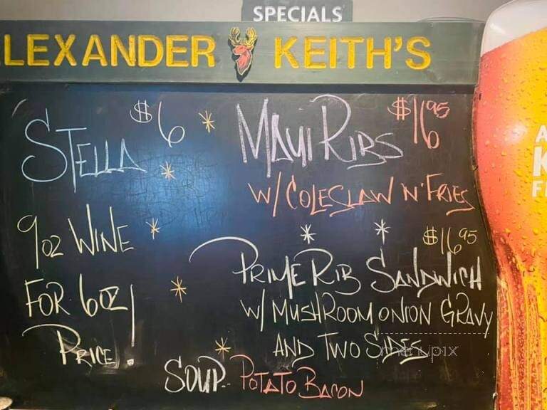 Duffy's Pub - Kamloops, BC menu_pic