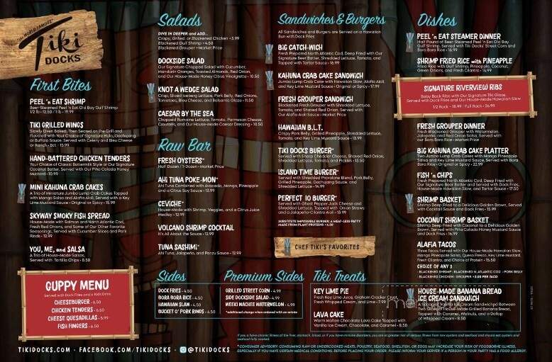 Tiki Docks River Bar & Grill - Riverview, FL menu_pic