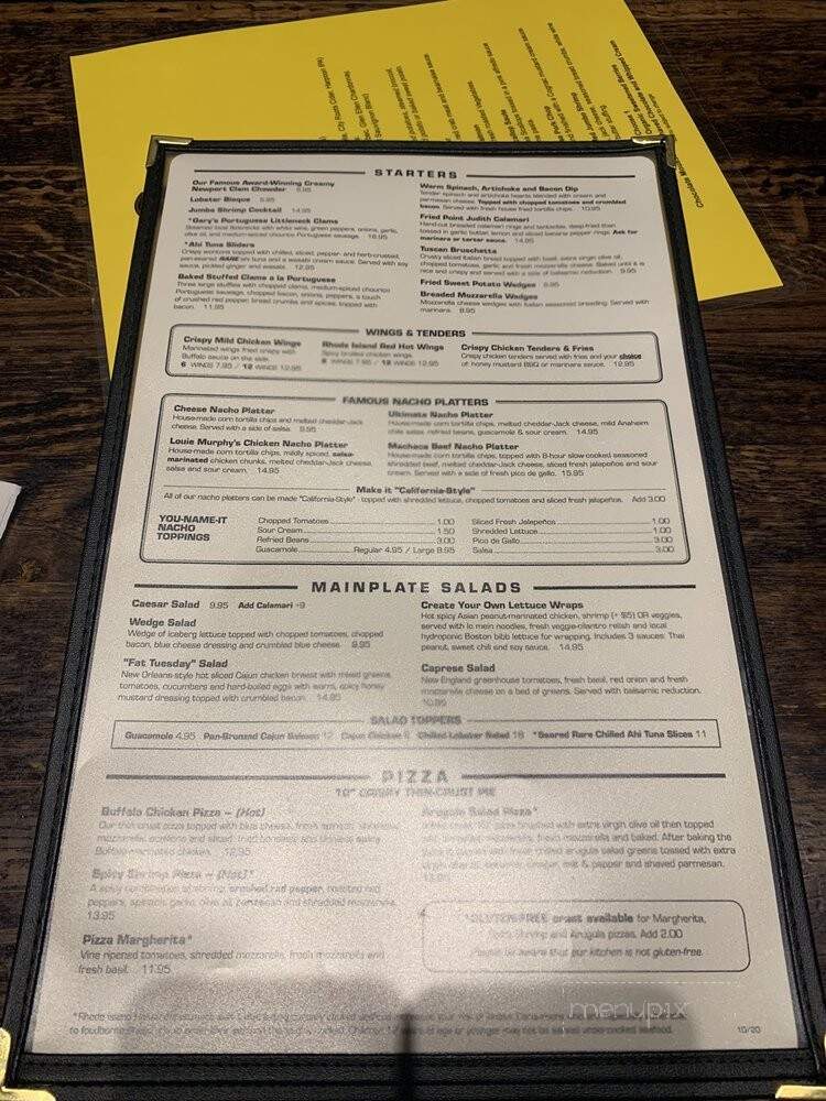 Brick Alley Pub & Restaurant - Newport, RI menu_pic