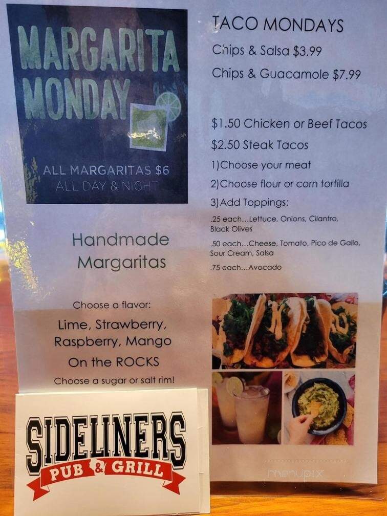 Sideliners Pub and Grill - Mukwonago, WI menu_pic