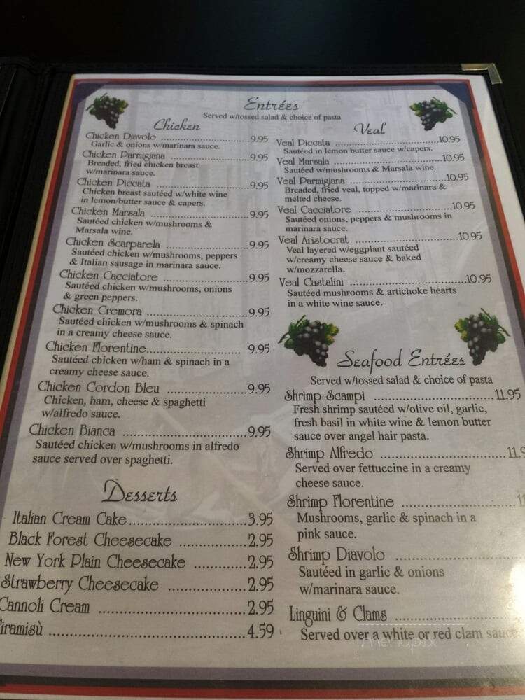 Frenkie's Pasta & Pizza - Hillsboro, TX menu_pic