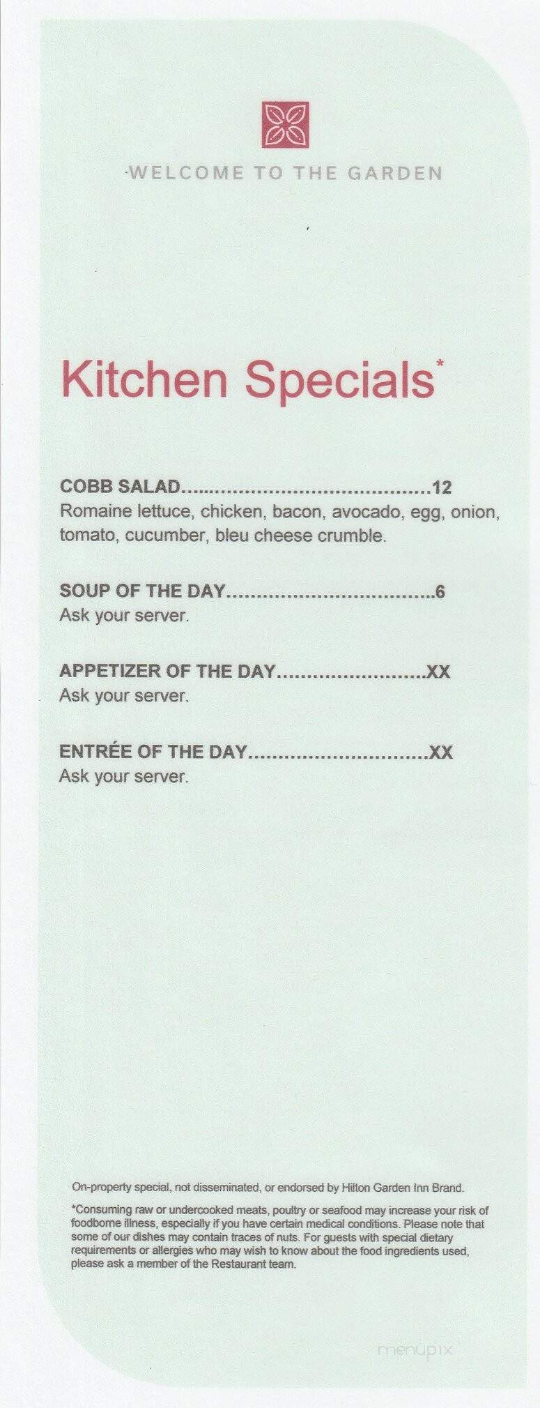 Hilton Garden Inn , Amerian Grill - Tifton, GA menu_pic