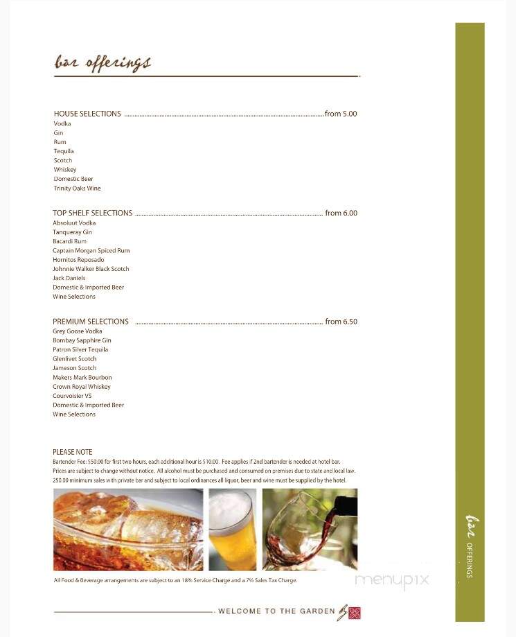 Hilton Garden Inn , Amerian Grill - Tifton, GA menu_pic