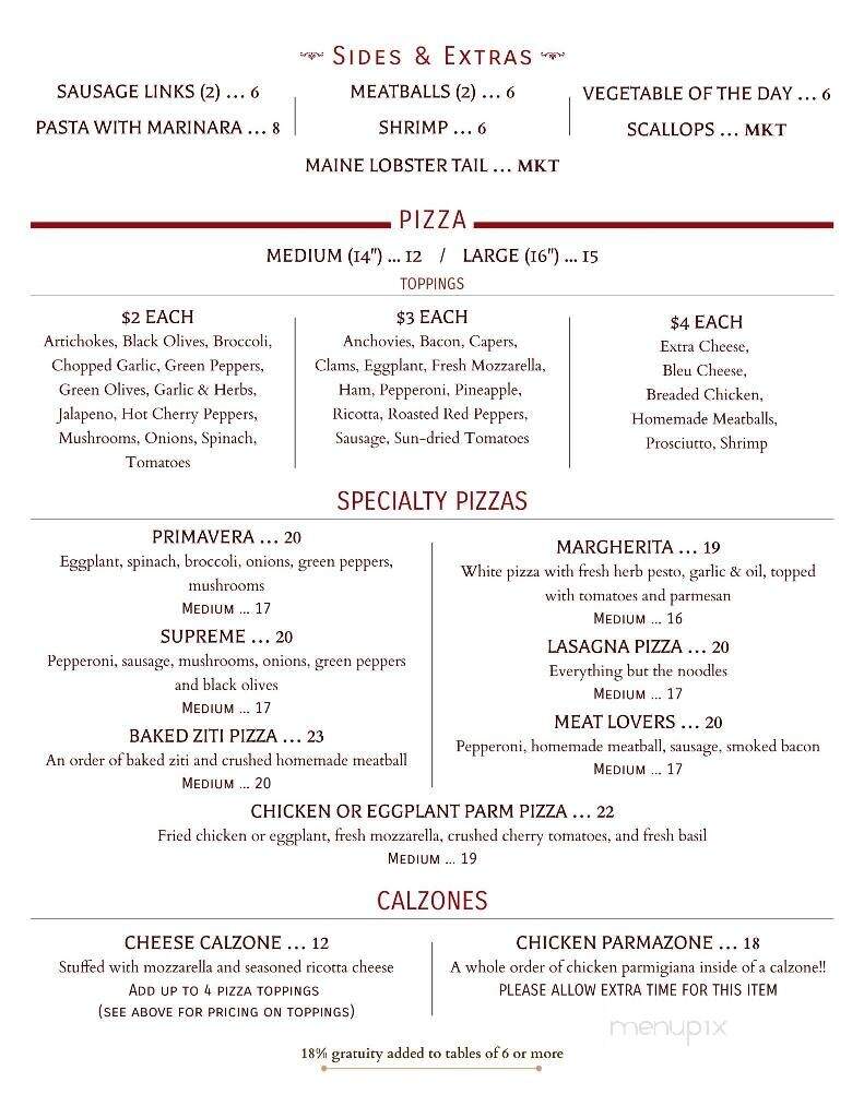 Amici Italian Restaurant - St Augustine, FL menu_pic