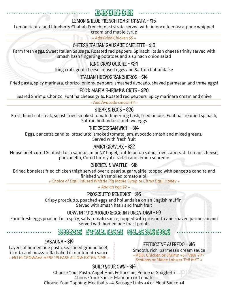 Amici Italian Restaurant - St Augustine, FL menu_pic