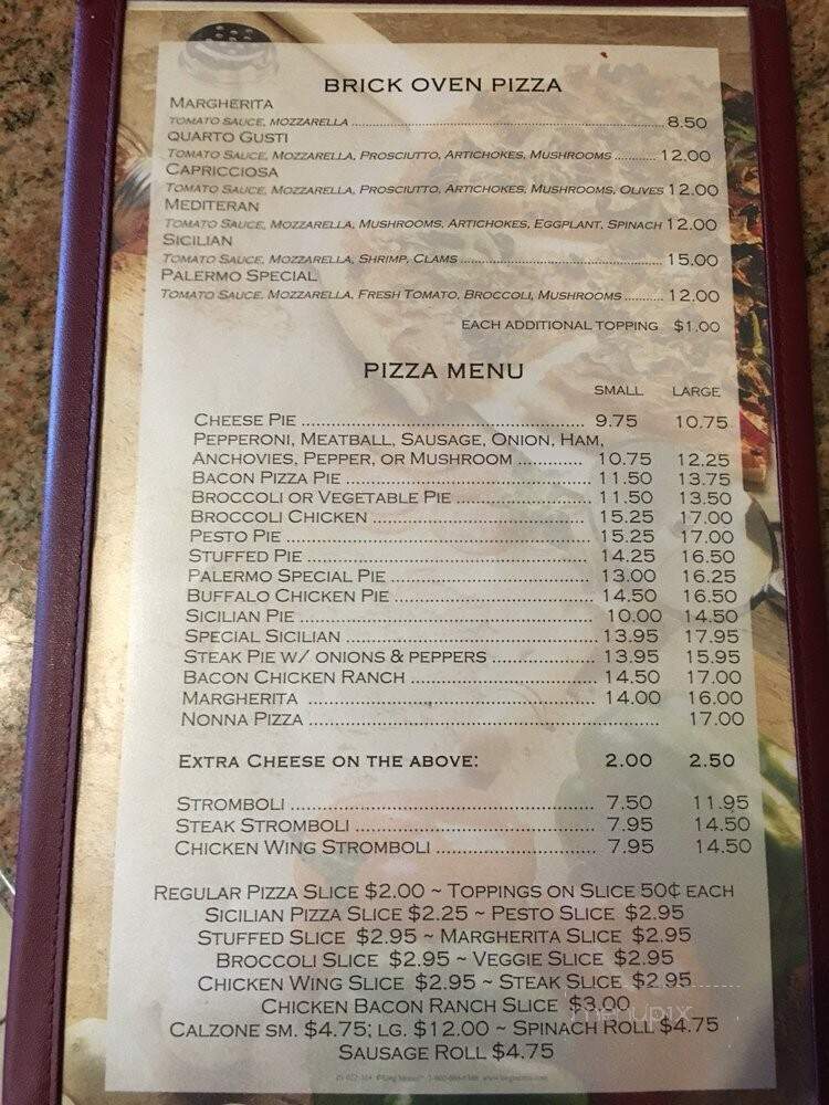 Palermo Pizza & Restaurant - Minersville, PA menu_pic
