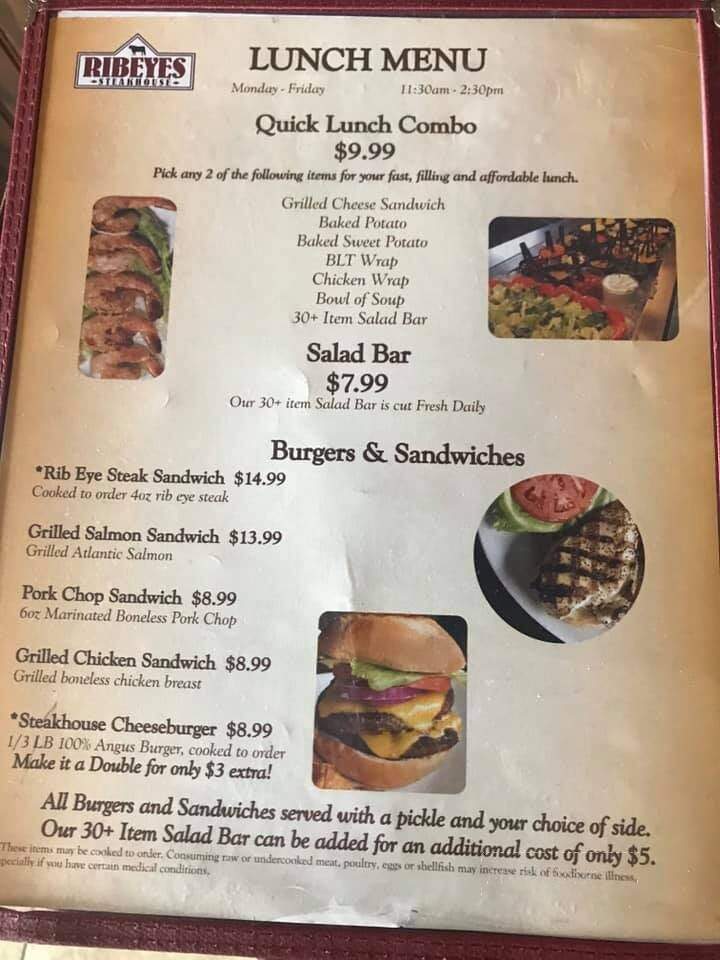 Ribeyes Steakhouse - Mount Olive, NC menu_pic