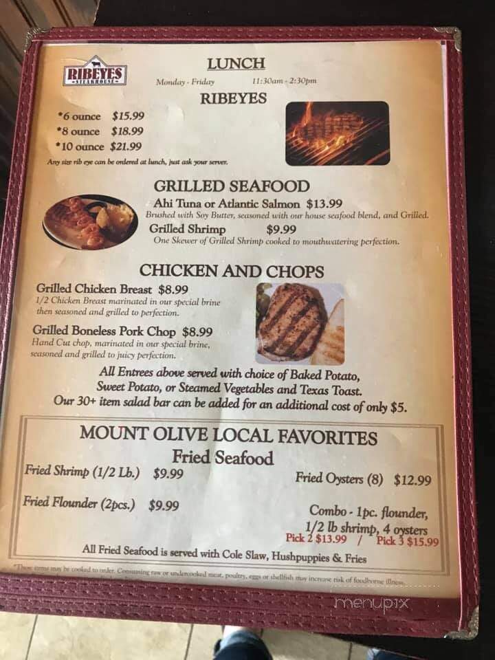 Ribeyes Steakhouse - Mount Olive, NC menu_pic