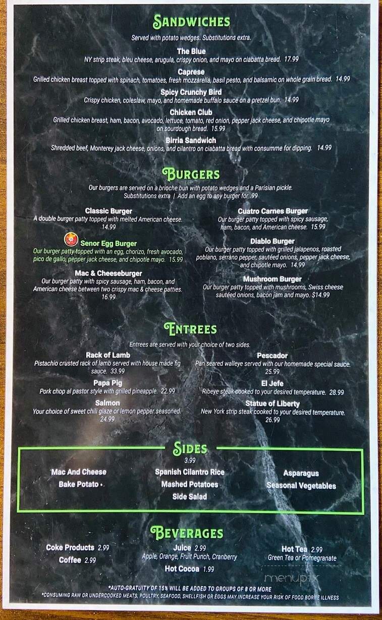 Senor Egg - Williston, ND menu_pic