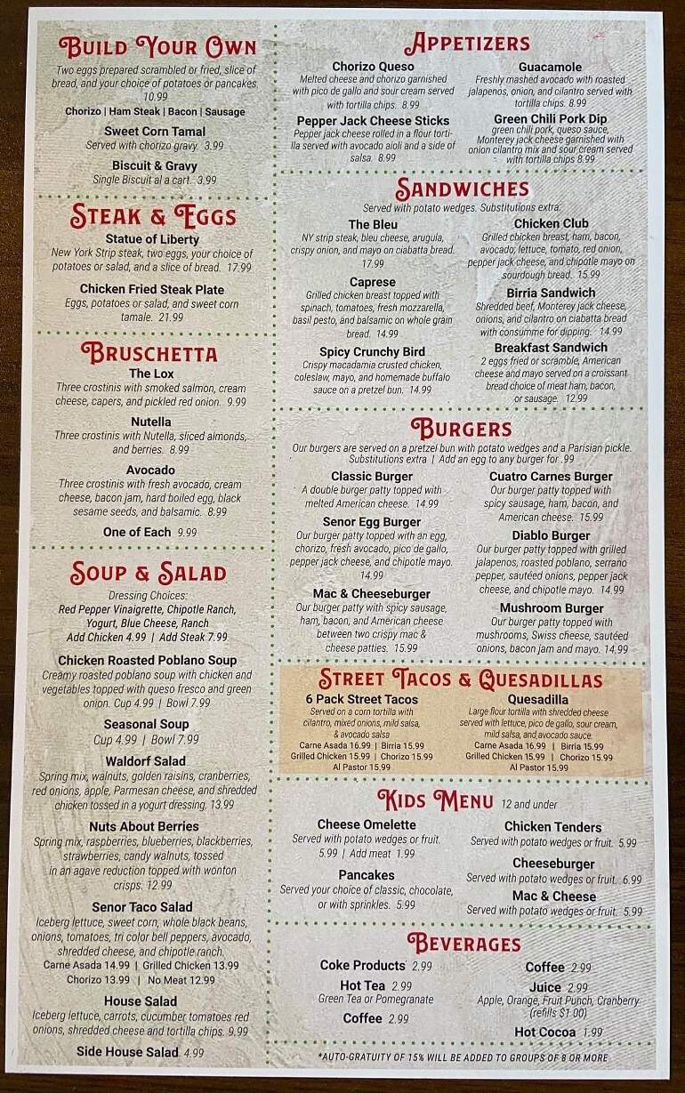 Senor Egg - Williston, ND menu_pic