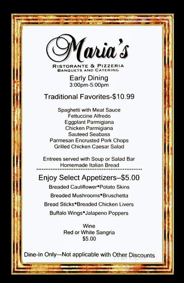 Maria's Pizza Restaurant - Morris, IL menu_pic