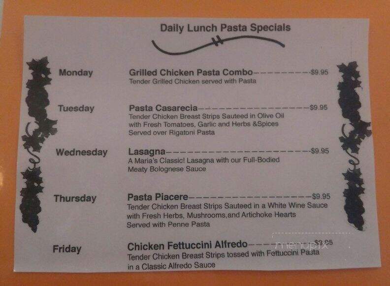Maria's Pizza Restaurant - Morris, IL menu_pic
