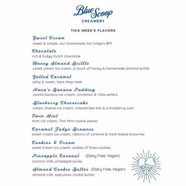 Blue Scoop Creamery - Yorba Linda, CA menu_pic
