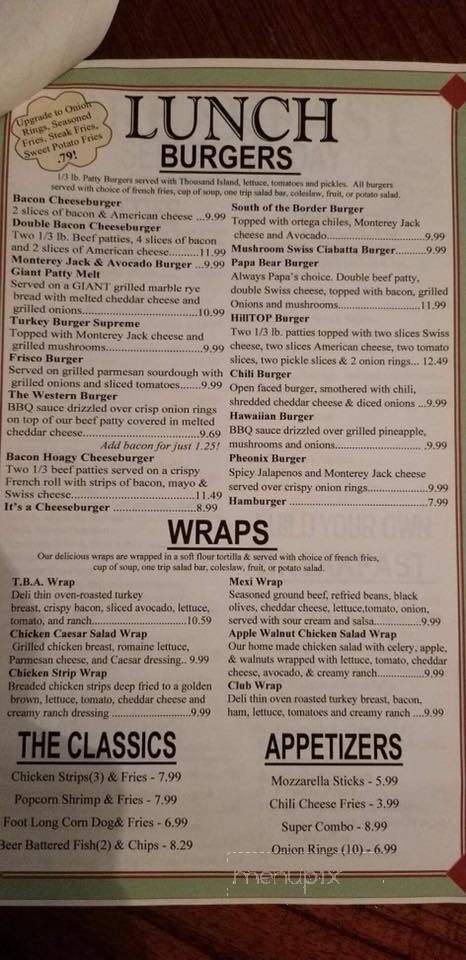 Jaki's Hilltop Cafe - Magalia, CA menu_pic