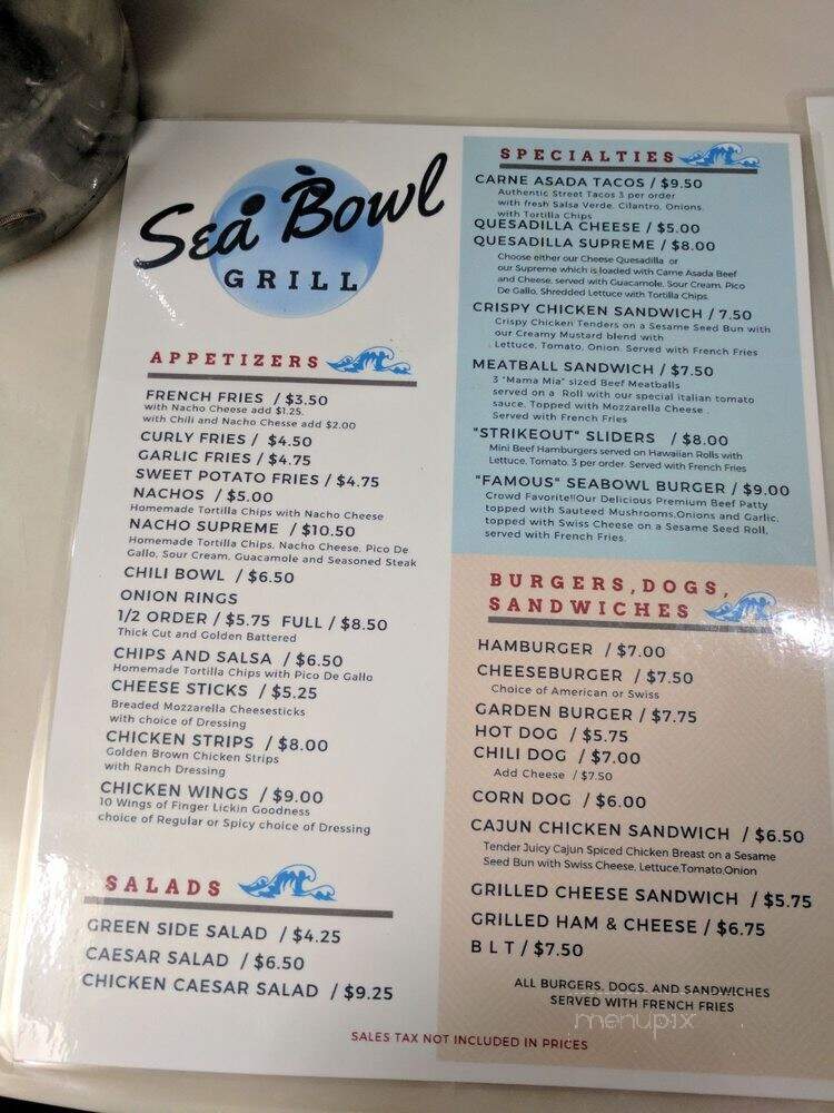 Sea Bowl - Pacifica, CA menu_pic