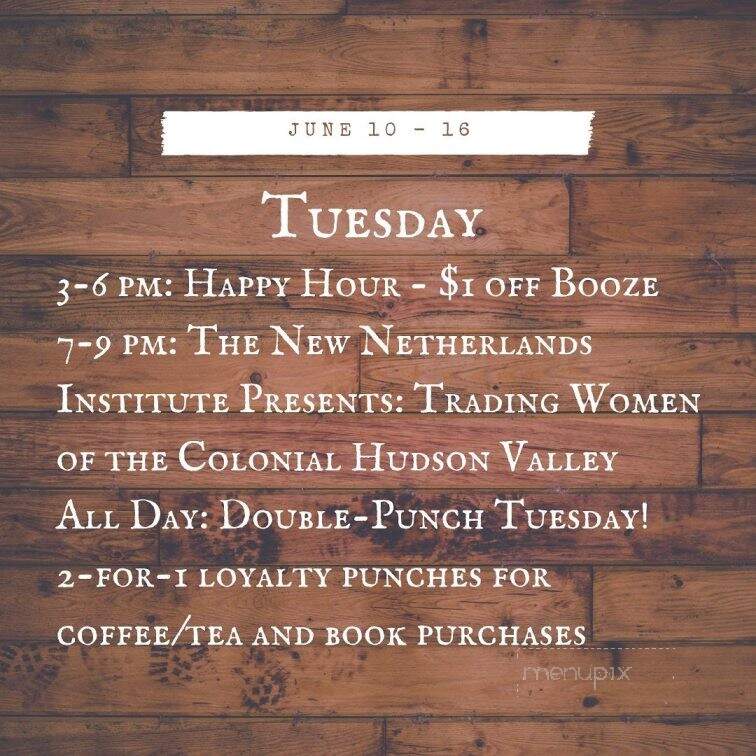 Rough Draft Bar & Books - Kingston, NY menu_pic