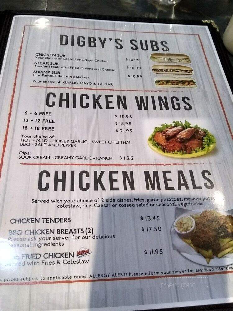 Digby's Restaurant - Kanata, ON menu_pic