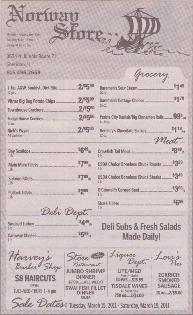 Norway Store Coffee Bar - Sheridan, IL menu_pic