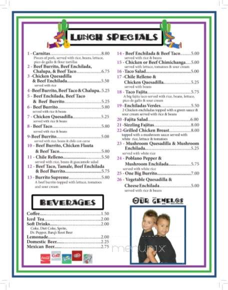 Las Fajitas-Mexican Grill - Ravenswood, WV menu_pic