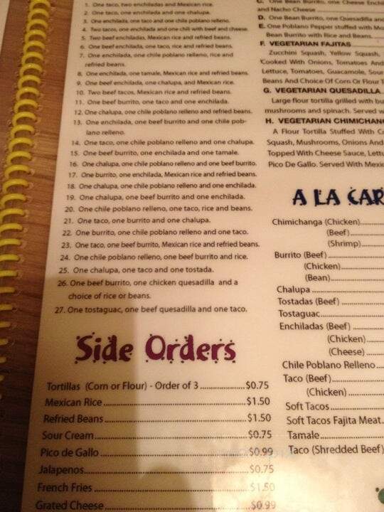 Salsa's Mexican Restaurant - Clinton, MS menu_pic