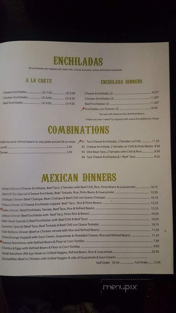 El Rio Grande Mexican Restaurant - Baton Rouge, LA menu_pic