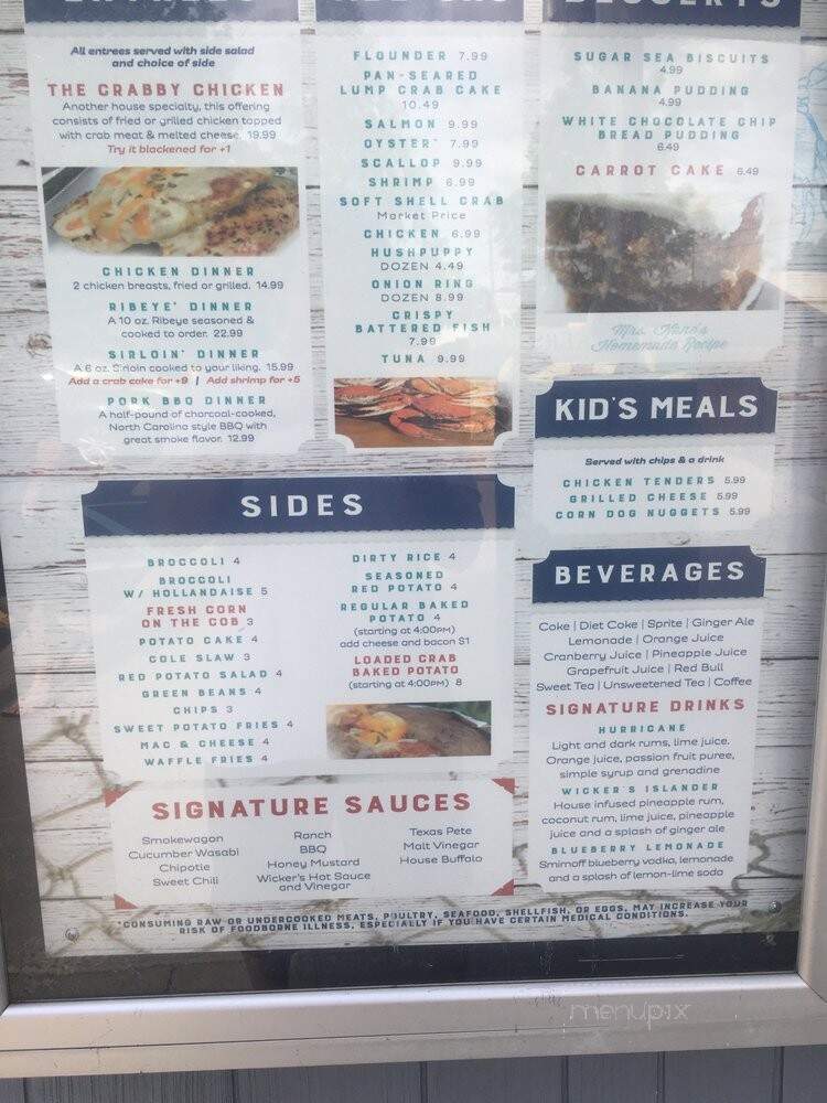 Wicker's Crab Pot Seafood - Chesapeake, VA menu_pic