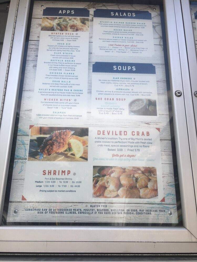 Wicker's Crab Pot Seafood - Chesapeake, VA menu_pic