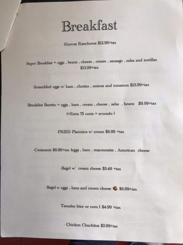 Cocina Antigua - Novato, CA menu_pic