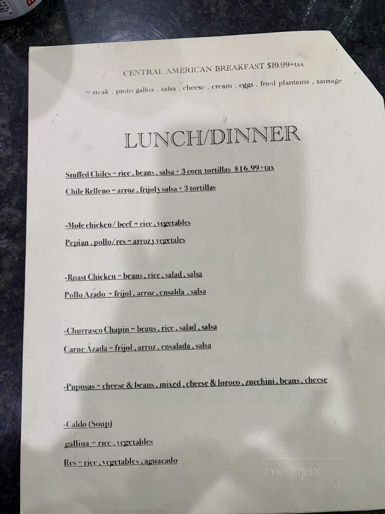 Cocina Antigua - Novato, CA menu_pic