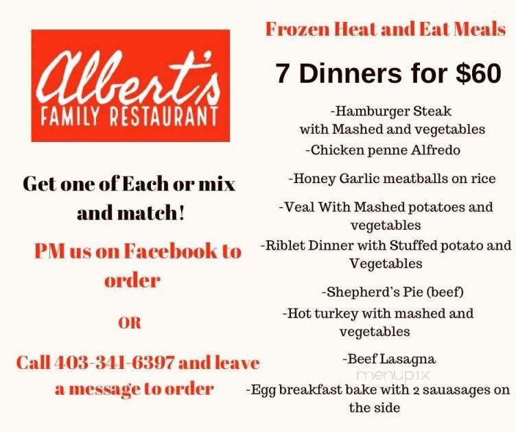 Albert's Family Restaurant - Red Deer, AB menu_pic