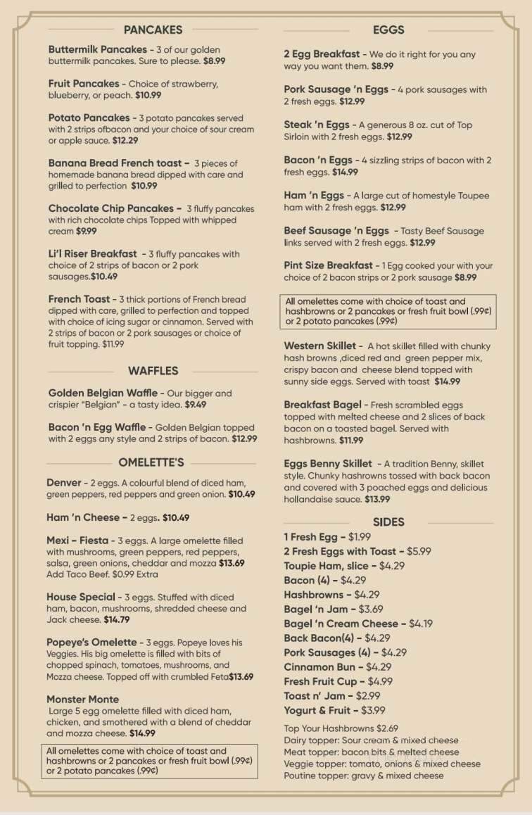 Albert's Family Restaurant - Red Deer, AB menu_pic