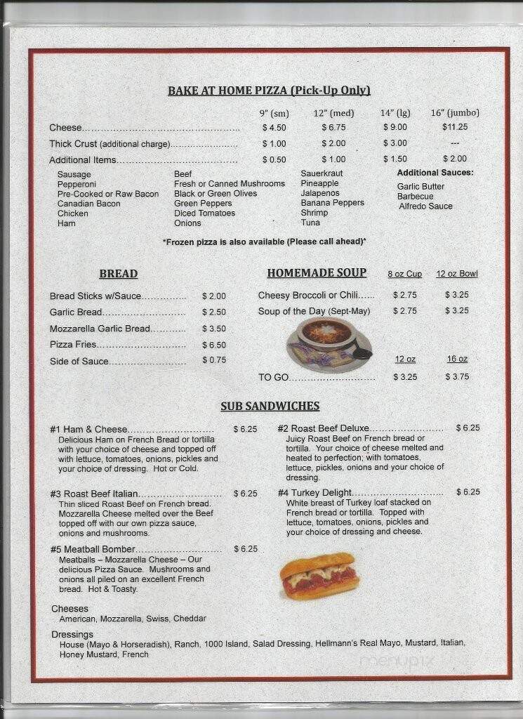 Butch's Pizza - Kimberly, WI menu_pic