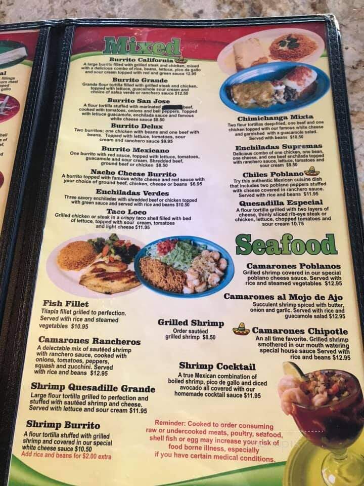 Margaret Mexican Restaurant - Odenville, AL menu_pic