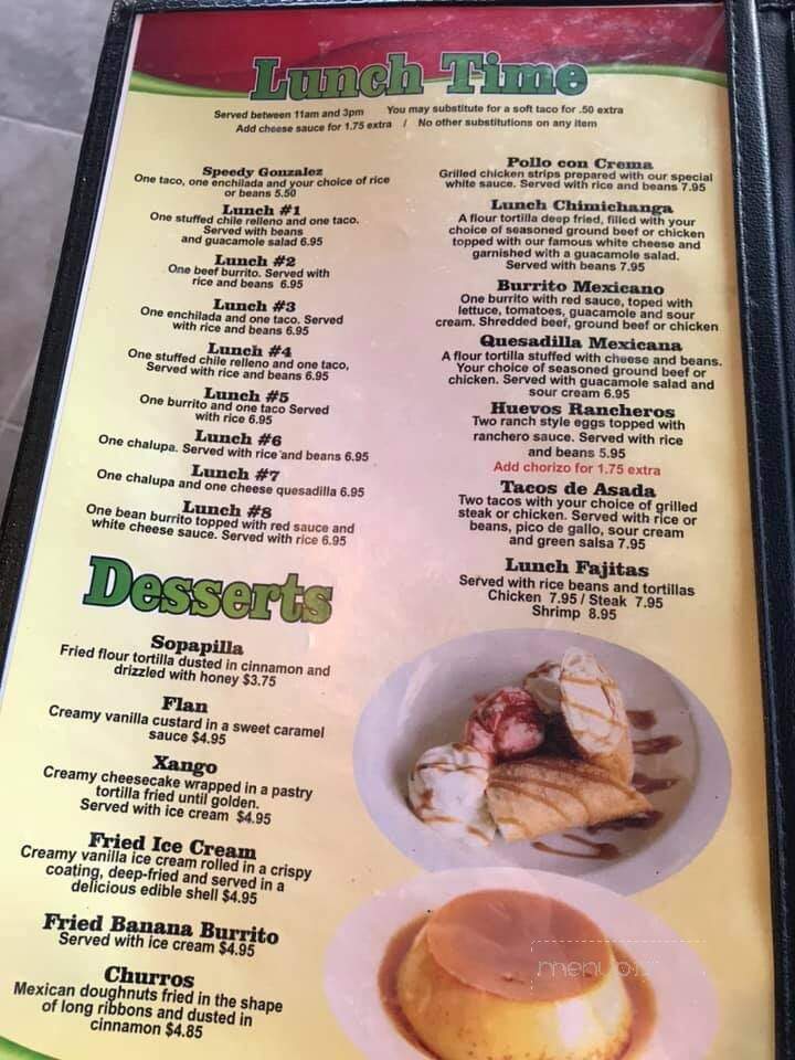 Margaret Mexican Restaurant - Odenville, AL menu_pic