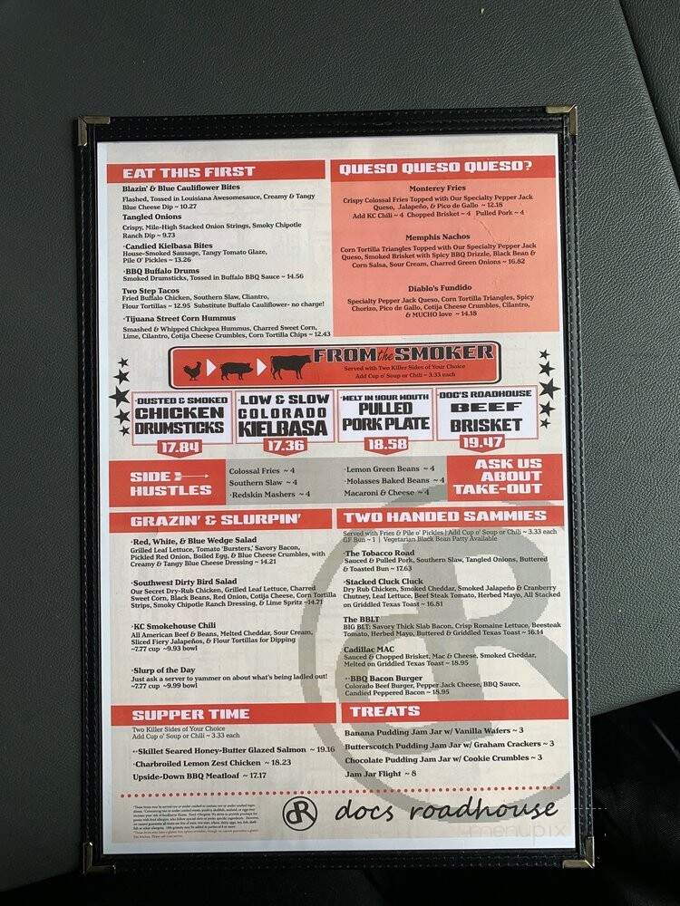 Doc's Roadhouse - Winter Park, CO menu_pic